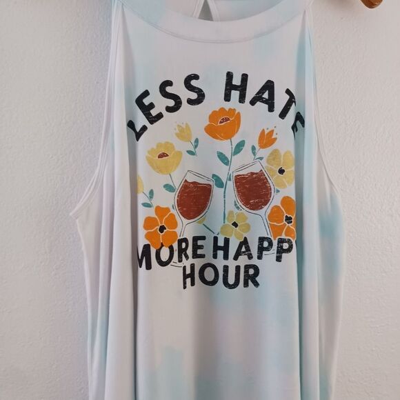 Torrid Super Soft Light Blue Tie-Dye Happy Hour Tank size 2X - Picture 3 of 5
